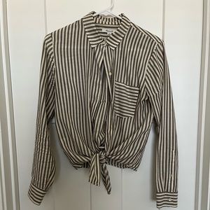 Madewell cropped tie-front button down
